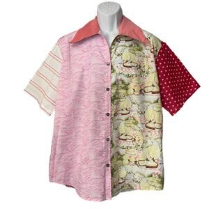 MLAED Wynne Mix Short Sleeve Multi Pattern Shirt Size XL